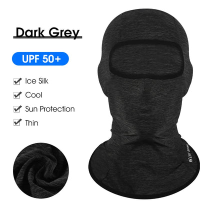 WEST BIKING Summer Breathable Cycling Cap Anti-UV Balaclava Men Full Face Mask Bicycle Motorcycle Running Cooling Sport Gear