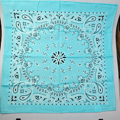 New Fashion Hip Hop 100% Cotton Bandana Square Scarf 55cm*55cm Black Red Paisley Headband Printed For Women/Men/Boys/Girls