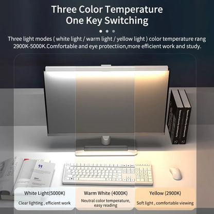 50cm Computer Monitor Light Bar Screen Hanging Lights Stepless Dimming USB Desk Lamp For Study Reading Light Table Monitor Lamp