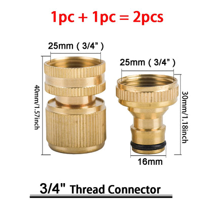 1Sets Garden Hose Quick Connect Water Hose Fitting, 3/4 Inch 1/2 Inch Brass BSP Female And Male Connector