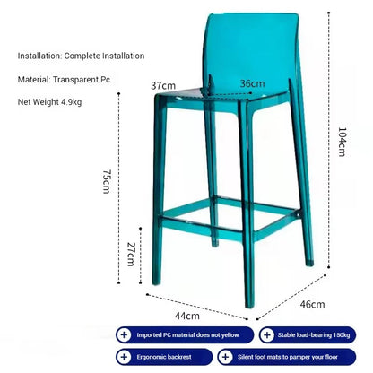 High Dining Bar Chairs Office Nordic Accent Velvet Bar Stools Luxury Transparent Acrylic Design Banqueta Home Furniture HBBC