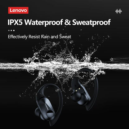 Original Lenovo LP75 TWS Bluetooth V5.3 Headphones Wireless LED Digital Display Earphones Noise Reduction Waterproof Headset New shown with water splash to highlight IPX5 waterproof and sweatproof features.