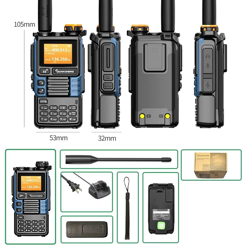 Quansheng UV-K5 Upgrade UV-K5 (99) Interphone 5W Air Band Radio Tyep C Charging UHF VHF DTMF FM Scrambler NOAA Wireless Frequenc