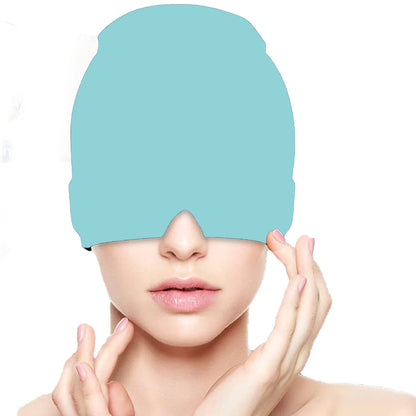 Headache Migraine Relief Hat Gel Ice Cold Compress Therapy Cap Ice Head Wrap Pack Eye Mask For Pressure Relieve Pain Ice Hat