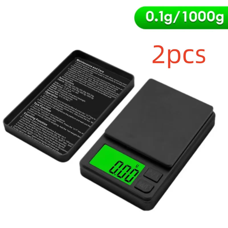 Precision Pocket Scale 1000g X 0.1g - Digital Gram Food Jewelry Ounces/Grains Scale with Backlit LCD - Mini Scale for Travel