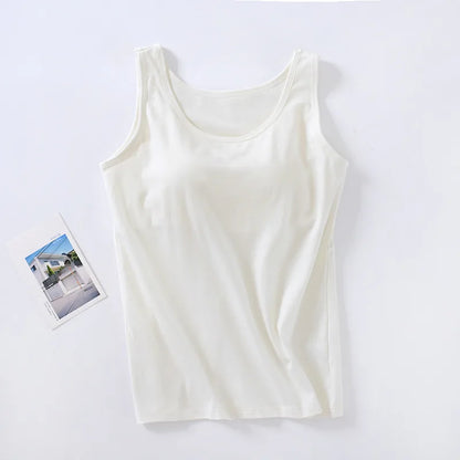 Lingeries For Woman Sleep Shirts New Cotton Sleepwear Tops Chest Pad Casual Bottoming T-shirt Nightwear Vest One Piece Pajamas