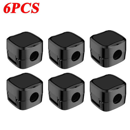 Set of six black Magnetic Cable Clip Cable Holder Adhesive Wire Keeper Cord Cable Organizer for Home Office Under Desk Management, compact and durable design.