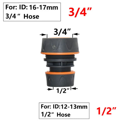 Garden Hose Quick Connector 1/2 3/4 1 Inch Pipe Coupler Stop Water Connector 16/20/32mm Repair Joint Irrigation System Fitting