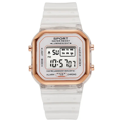 Fashion Brand Student Transparent Electronic Watch Candy Multicolor LED Ladies Sports Waterproof Wirstwatch Clock Gift relógio