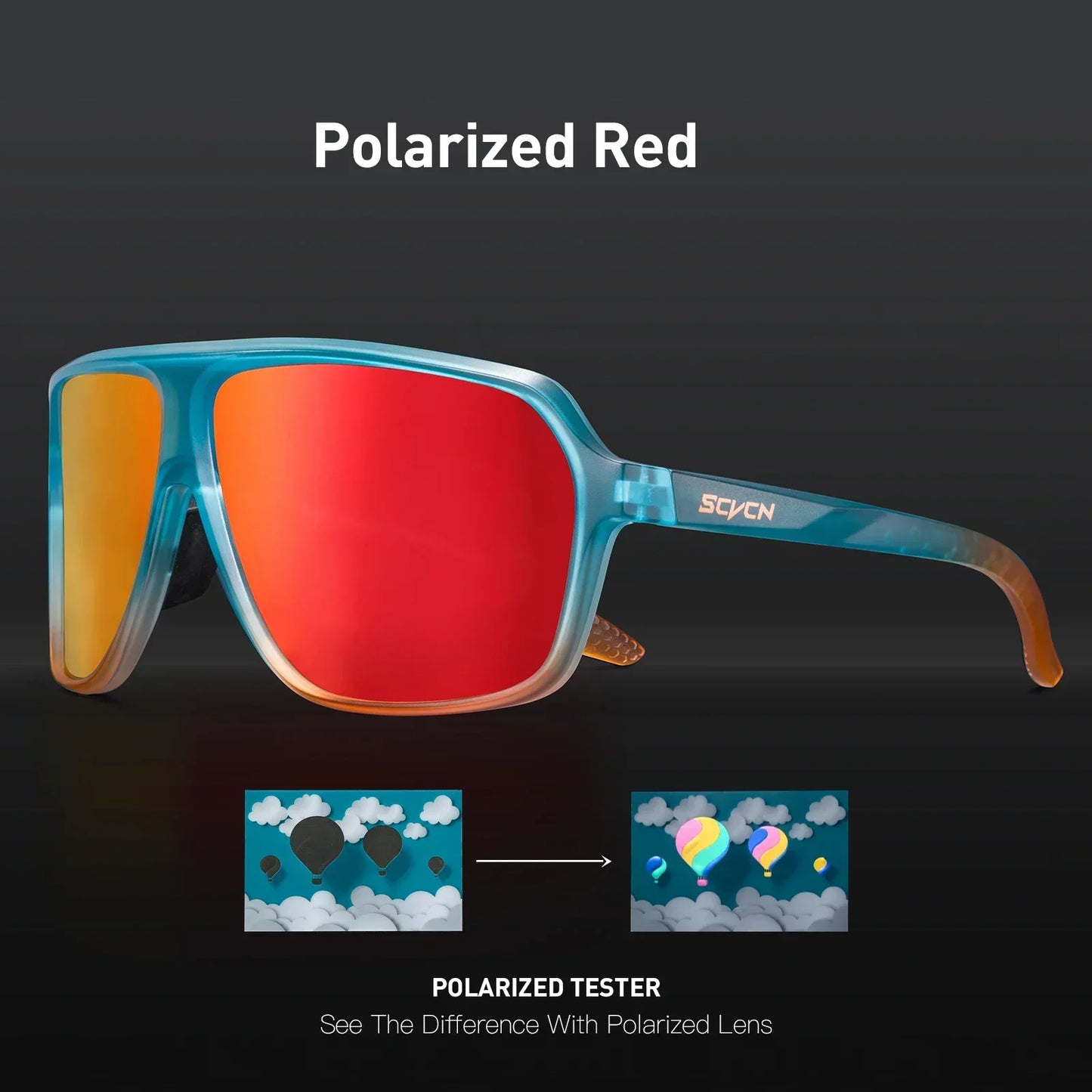 Scvcn Polarized Fishing Sunglasses Outdoor Sport Entertainment Glasses Outdoor Cycling Road Bike UV400 Protective Frame Glasses