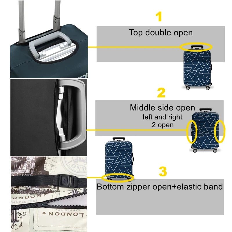 Luggage Cover Stretch Fabric Suitcase Protector Baggage Dust Case Cover Suitable for18-32 Inch Suitcase Case Travel Organizer