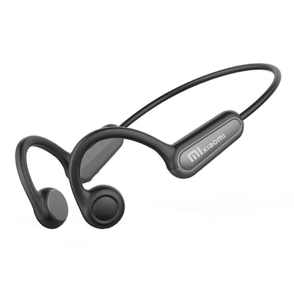 Xiaomi Mijia Bone Conduction Earphones Bluetooth 5.3 Sports Wireless Headphones Ear Hook Waterproof Headset for Running Driving in black, showing the flexible ear hook design and compact body.