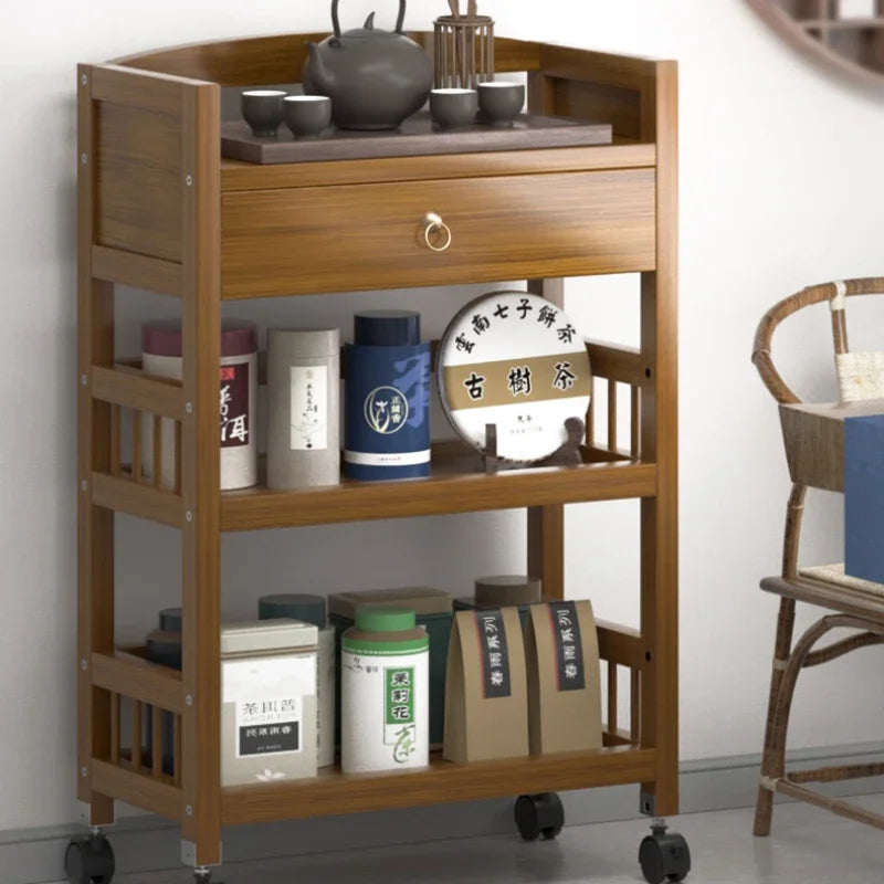 Multifunctional Living Room Center Table Drawer Design Bedside Table Universal Pulley Side Table All-match Scene Home Furniture