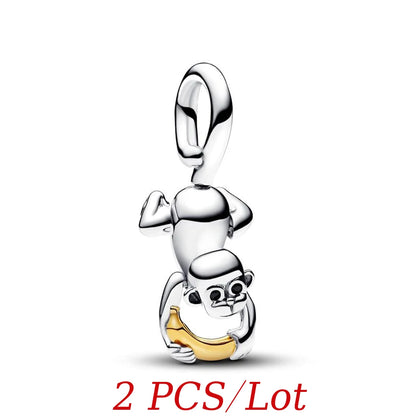 Cute Hanging Sloth Charm Fit Original Pan Bracelet DIY Women Jewelry Gift Sweet Animals Beads 2024 New Arrivals