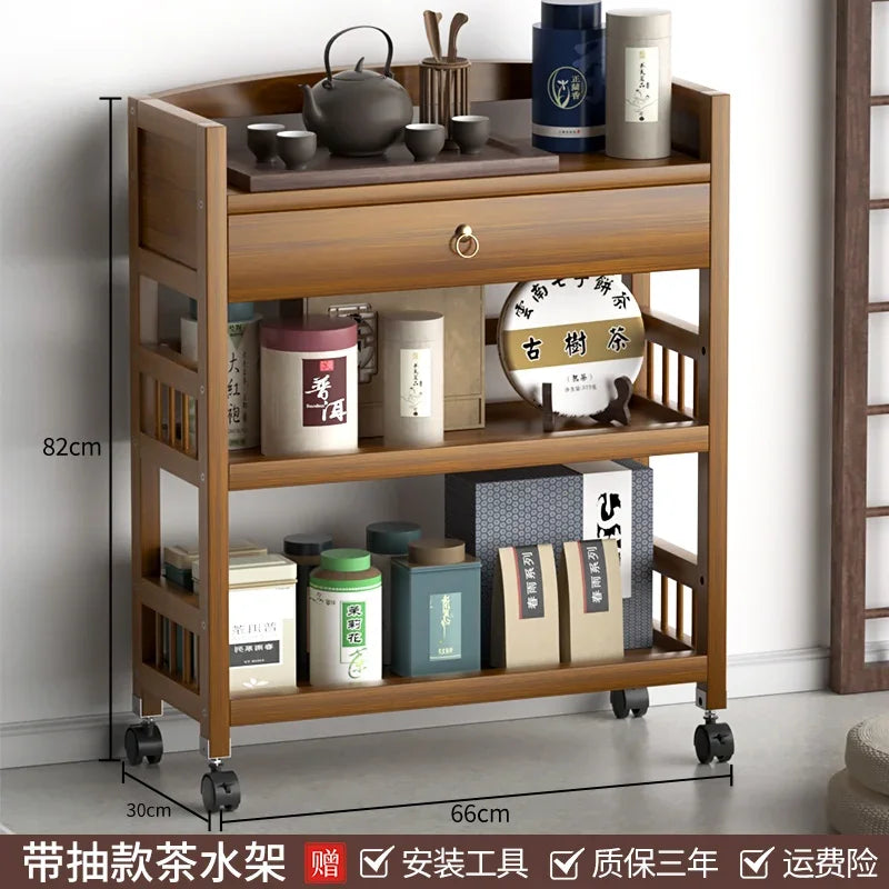 Multifunctional Living Room Center Table Drawer Design Bedside Table Universal Pulley Side Table All-match Scene Home Furniture
