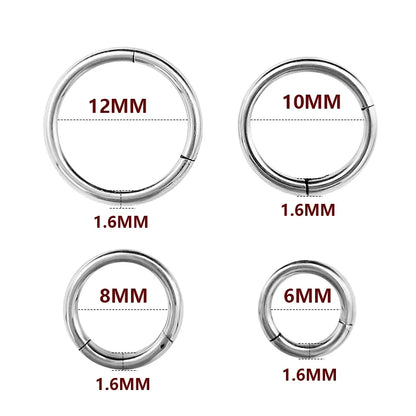 1PC Stainless Steel Nose Hoop Septum Piercing Clicker Hinged Segment Rings Lip Helix Daith Conch Cartilage Earrings Sexy Jewelry