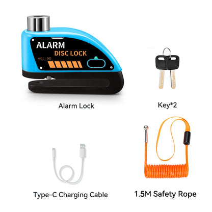 Extractme Motorcycle Alarm Disc Brake Lock 120dB Bicycle Wheel Disk Padlock Security Anti-Theft Lock Scooter Alarma Motocicleta