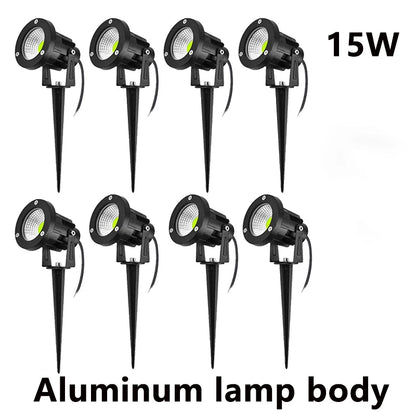 LED Garden Lawn Lamp 5W 10W 15W Outdoor Waterprof IP65 220V110V12V24V Landscape Spike Bulb Garden Path COB Lawn Spotlights