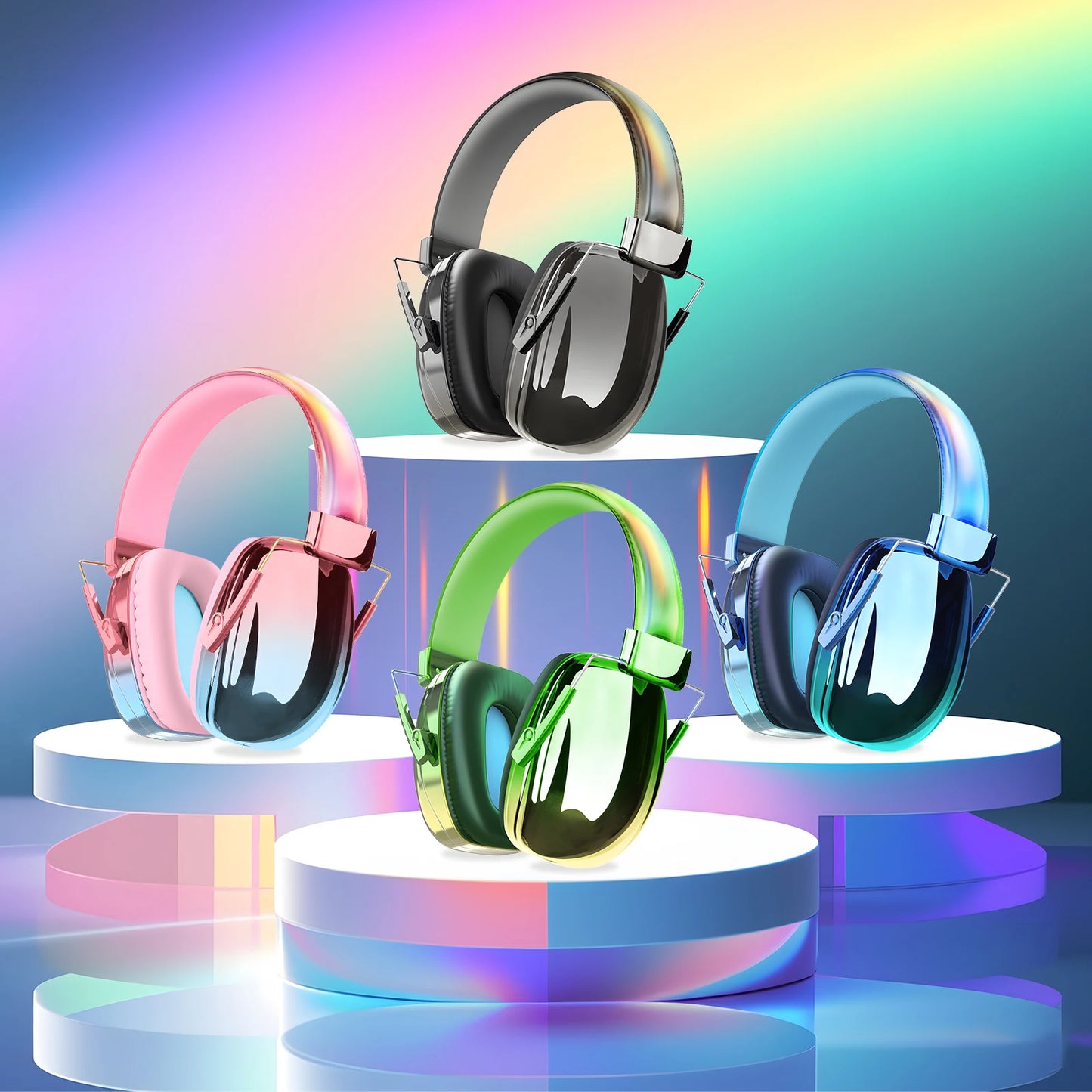 Fashionable Electroplated Earmuffs Kids Hearing protector Anti-noise Headphones For Autism children  Ear Defenders Toddlers Gift