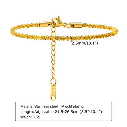 Anklet Bracelet on Legs Stainless Steel ,waterproof Adjustable Beach Beaded Ball Cuban Link Summer Boho Foot Jewelry for Women