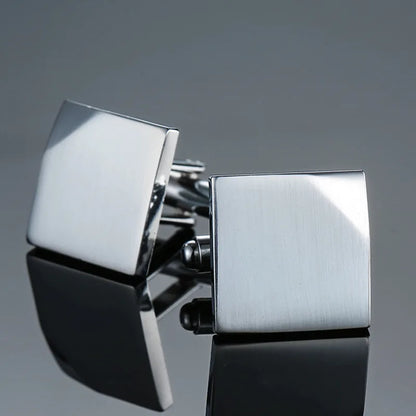 Cufflinks For Men Luxury Silvery Cuffs Retro Metal Cuff Links Mens French Square Button Shirts Business Jewelry Gift For Wedding