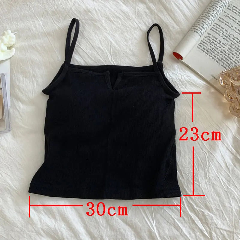 Sexy Solid Color Camisole Underwear Sleeveless For Women Summer Tube Tops Black Girls Soft Bustier Lingerie Tank V-neck Top Vest