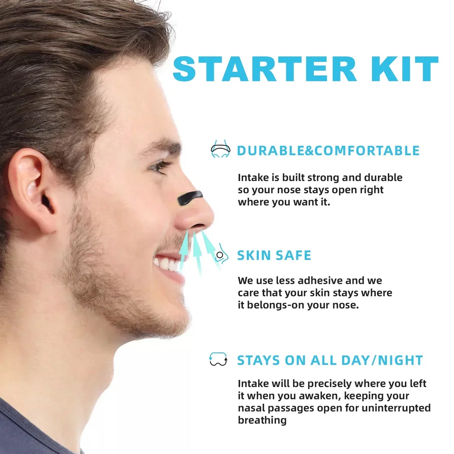 Nasal Breathing Dilators Starter Kits Magnetic Nose Strips Increase Sports Air Intake Improve Sleeping Reduce Snoring