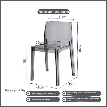 High Dining Bar Chairs Office Nordic Accent Velvet Bar Stools Luxury Transparent Acrylic Design Banqueta Home Furniture HBBC