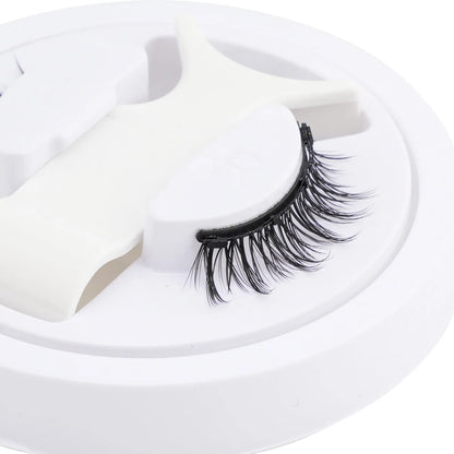 Hot 1 Pair Magnetic Eyelashes Handmade Fluffy Faux Mink Lashes Reusable Natural False Eyelashes and Magnetic Tweezers Set Makeup displayed in white packaging for easy application and storage.