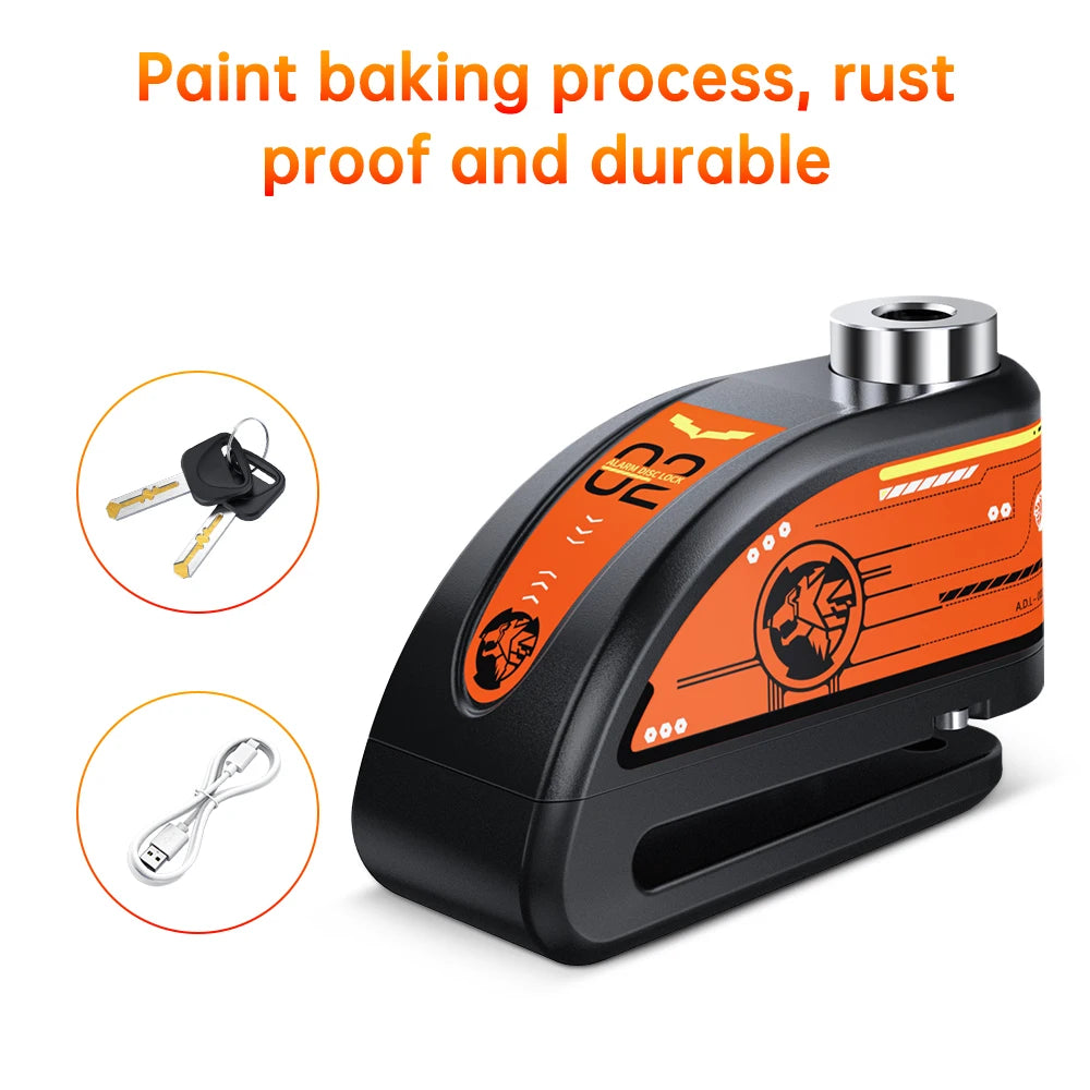 Extractme Motorcycle Alarm Disc Brake Lock 120dB Bicycle Wheel Disk Padlock Security Anti-Theft Lock Scooter Alarma Motocicleta