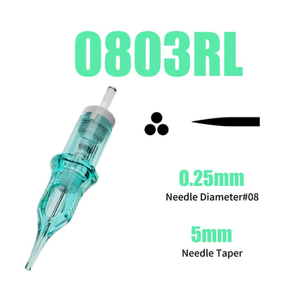 Dragonhawk ALPHA Tattoo Cartridges Needles Supplies RL RM M RS for Tattoo Machine Gun Permanent Makeup or Body Art Given Tattoo