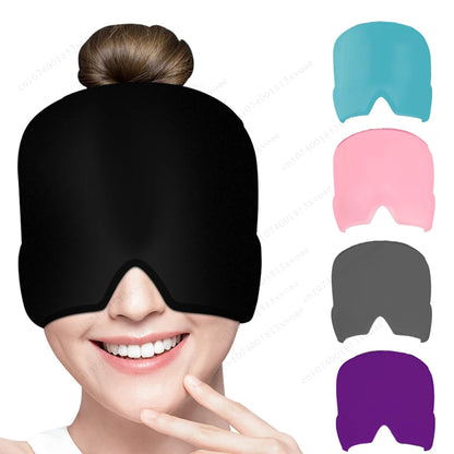 Headache Migraine Relief Hat Gel Ice Cold Compress Therapy Cap Ice Head Wrap Pack Eye Mask For Pressure Relieve Pain Ice Hat