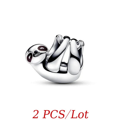 Cute Hanging Sloth Charm Fit Original Pan Bracelet DIY Women Jewelry Gift Sweet Animals Beads 2024 New Arrivals