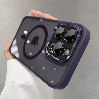 Luxury Magnetic Metal Lens Bumper Protection Case For iPhone 17 Air 16 15 14 13 12 11 Pro Max Plus Wireless Charge Hard Cover