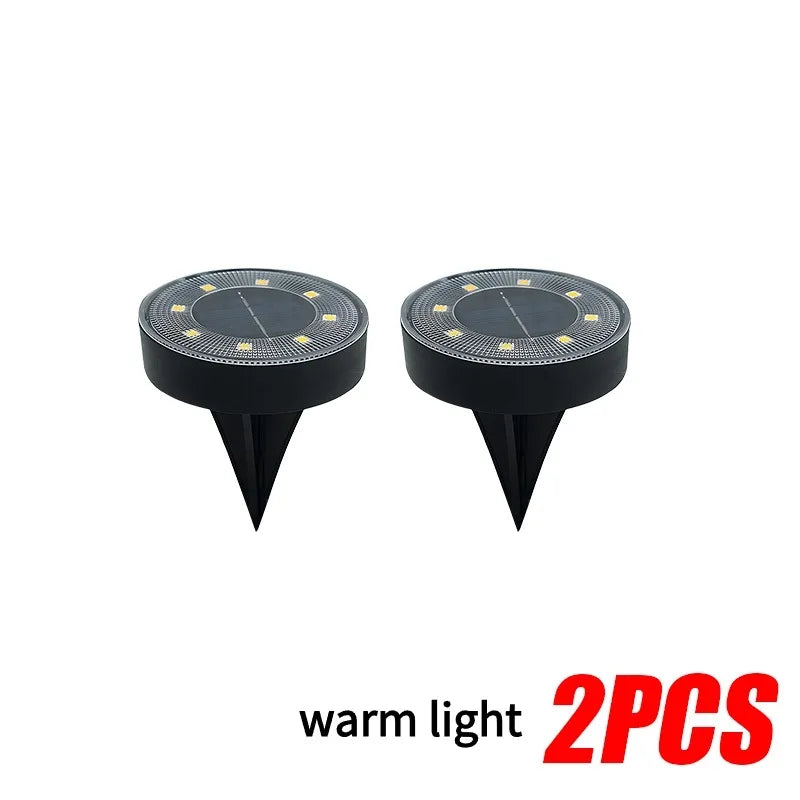 LED Outdoor Solar Power Ground Light IP68 Waterproof Lighting Control Path Deck Lights Yard Driveway Lawn Garden Decoration Lamp
