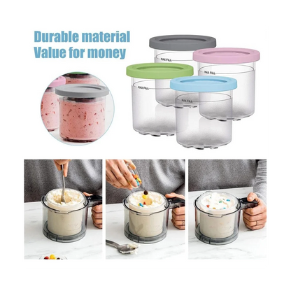 Ice Cream Pints Cup, Ice Cream Containers with Lids for Ninja Creami Pints NC301 NC300 NC299AMZ Series Ice Cream Maker