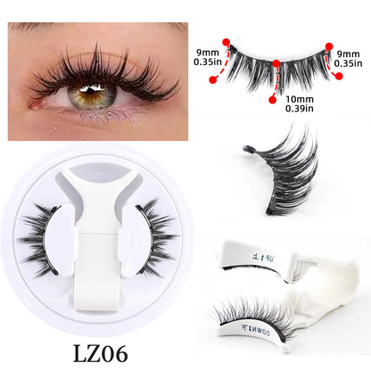 Hot 1 Pair Magnetic Eyelashes Handmade Fluffy Faux Mink Lashes Reusable Natural False Eyelashes and Magnetic Tweezers Set Makeup shown on eye and in packaging with lash length measurements