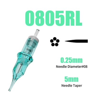 Dragonhawk ALPHA Tattoo Cartridges Needles Supplies RL RM M RS for Tattoo Machine Gun Permanent Makeup or Body Art Given Tattoo