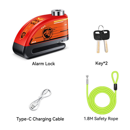 Extractme Motorcycle Alarm Disc Brake Lock 120dB Bicycle Wheel Disk Padlock Security Anti-Theft Lock Scooter Alarma Motocicleta