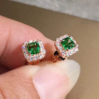 Huitan Stylish Stud Earrings Versatile Accessories for Women Graceful Lady Fashion Shiny Cubic Zirconia Jewelry for Daily Life
