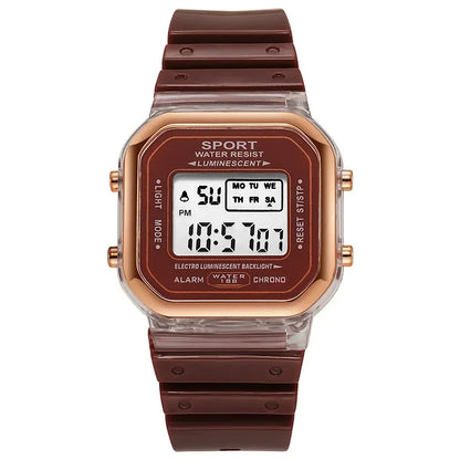 Fashion Brand Student Transparent Electronic Watch Candy Multicolor LED Ladies Sports Waterproof Wirstwatch Clock Gift relógio