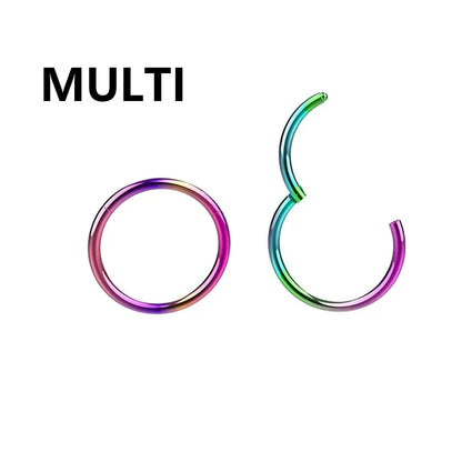 1PC Stainless Steel Nose Hoop Septum Piercing Clicker Hinged Segment Rings Lip Helix Daith Conch Cartilage Earrings Sexy Jewelry