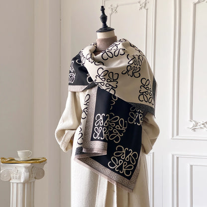 2025 Luxury Brand Women's Winter Warm Cashmere Scarf - Pashmina Shawl Wrap, Hijab, Travel Stole, Echarpe, Thick Warm Blanket