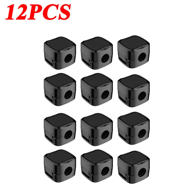 Set of 12 black Magnetic Cable Clip Cable Holder Adhesive Wire Keeper Cord Cable Organizer for Home Office Under Desk Management for tidy wire arrangement.