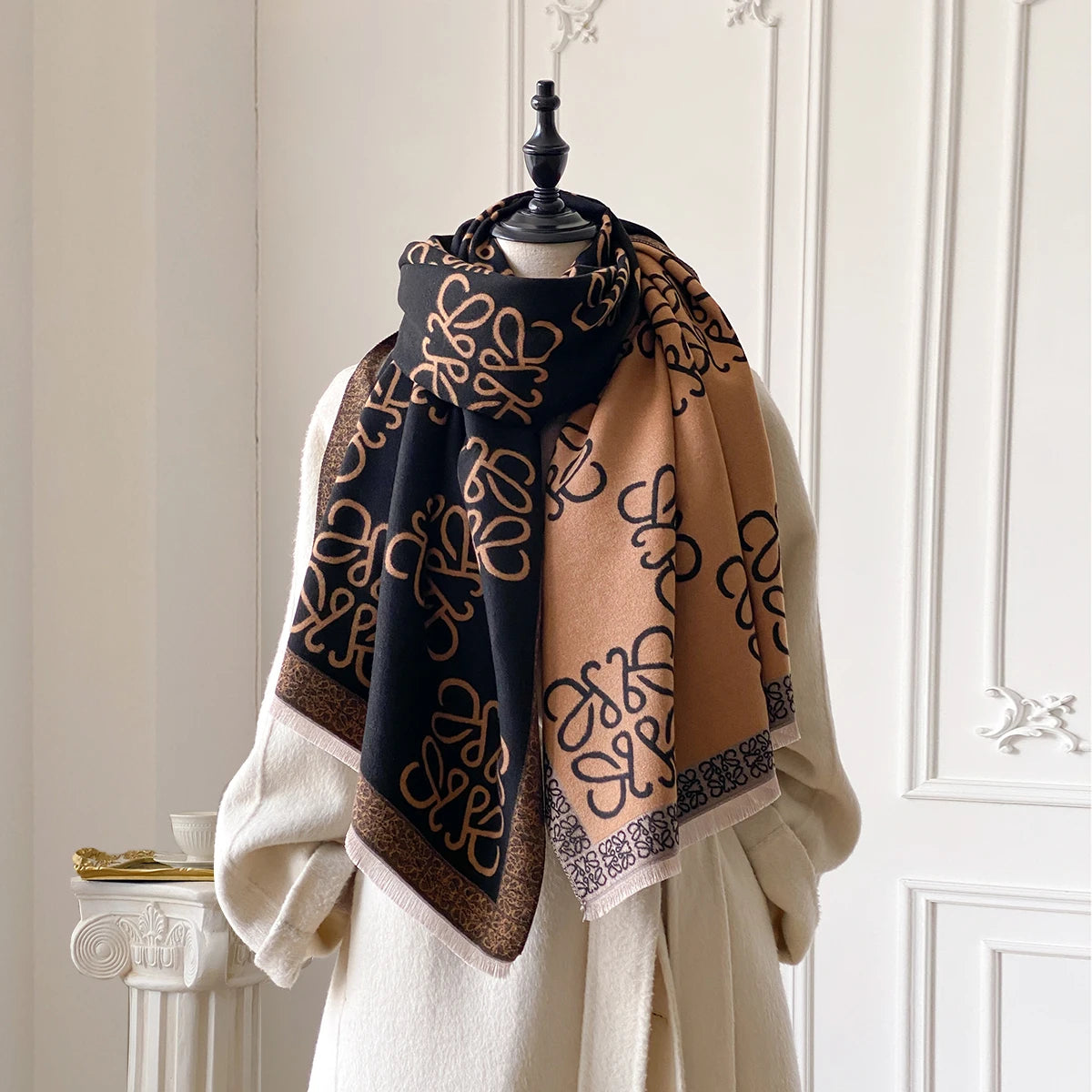 2025 Luxury Brand Women's Winter Warm Cashmere Scarf - Pashmina Shawl Wrap, Hijab, Travel Stole, Echarpe, Thick Warm Blanket