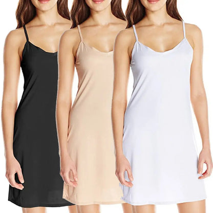 2024 New Women Ladies Lingerie Under Dress Full Slip Petticoat Underskirt Breathable V-Neck Tops Nightwear For Female