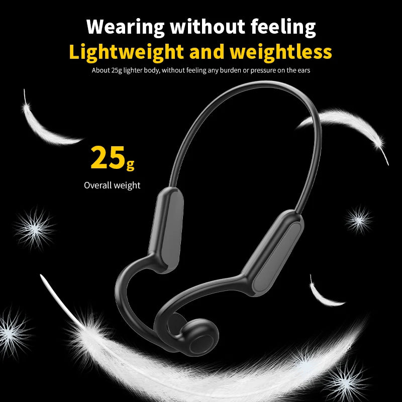 Xiaomi Mijia Bone Conduction Earphones Bluetooth 5.3 Sports Wireless Headphones Ear Hook Waterproof Headset for Running Driving displayed with emphasis on lightweight 25g design for comfortable wear